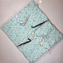 Load image into Gallery viewer, Mint Green and Zebra Themed Cat Nap Play Mat