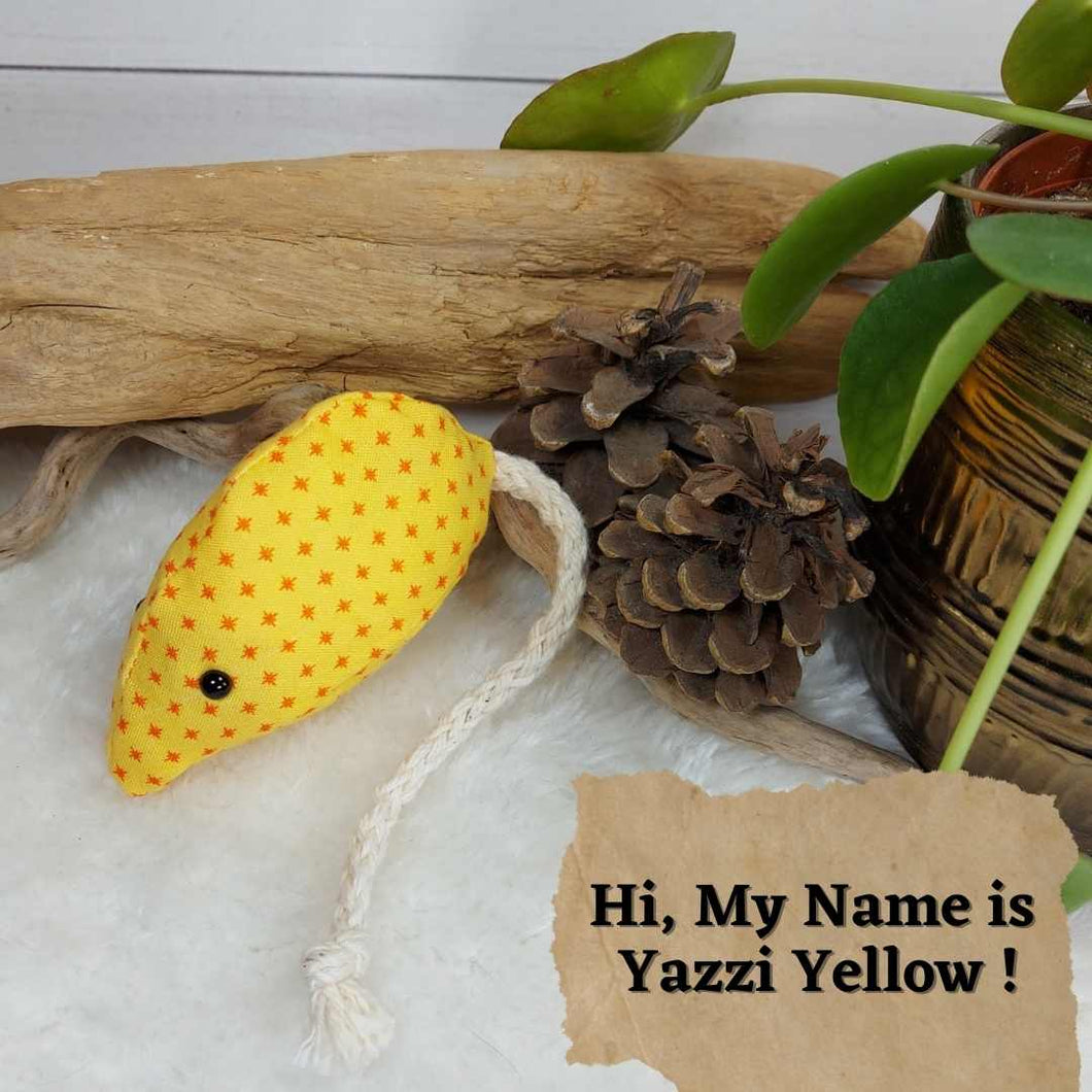 Yazzi Yellow Cutie Pie Catnip Mouse