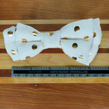 Load image into Gallery viewer, Gold Polka Dot Dog or Cat Bowtie

