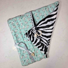 Load image into Gallery viewer, Mint Green and Zebra Themed Cat Nap Play Mat
