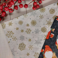 Load image into Gallery viewer, Gnomes and Snowflakes Reversible Pet Bandana
