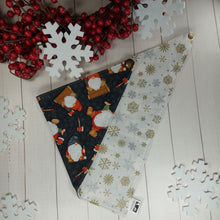 Load image into Gallery viewer, Gnomes and Snowflakes Reversible Pet Bandana
