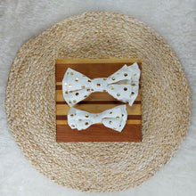 Load image into Gallery viewer, Gold Polka Dot Dog or Cat Bowtie
