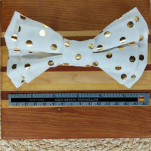Load image into Gallery viewer, Gold Polka Dot Dog or Cat Bowtie
