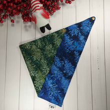 Load image into Gallery viewer, Blue and Green Winter Wonderland Trees Pet Bandana
