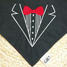 Load image into Gallery viewer, Wholesale Embroidered Tuxedo/Buffalo Plaid Bandana
