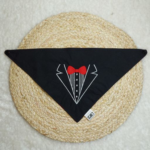 Wholesale Embroidered Tuxedo/Buffalo Plaid Bandana