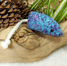 Load image into Gallery viewer, Kid Koolaid Mouse Pet Toy. Awaken your cat’s primal hunting genes with this cute mouse toy that will fly across the floor and make an enticing sound as they bat it around and chase after its wagging tail! Made from 100% cotton fabric (double stitched for durability) with cute beady black eyes. Each mouse is approximately 9&quot; in length, including a 5&quot; long natural cotton rope tail. Contains a pleasant-sounding rattle. Wiggles and Whiskers Canada Pet Accessories.
