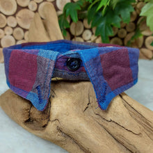 Load image into Gallery viewer, Your dog or cat will look “Oh so handsome” in a snap, with this simple, comfortable and stylish collar available in a variety of classic looks. This dog collar is suitable to be used as a cat collar. The neck size is 14.5 inches. Made of 100% cotton fabric. Fully washable, dryer friendly and can be ironed as needed. It is recommended that you allow an additional 2 finger widths space for ideal fit.
