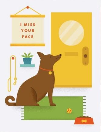 Miss Your Face - Thinking of You Card. This dog card is ideal for giving to dog lovers and human lovers alike. Wiggles & Whiskers. Pet Accessories Canada.